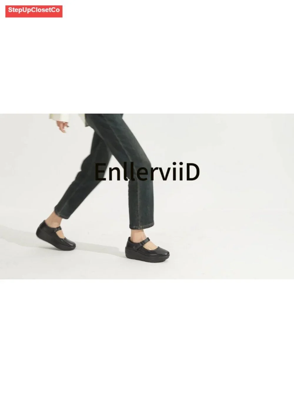Platform Wedge Mary Jane Shoes - Faux Leather Round Toe Ankle Strap Wide Width